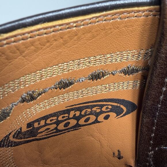 Lucchese 2000 Boots Men 9 D Brown Exotic Smooth Ostrich Cowboy Roper USA EUC main image 12